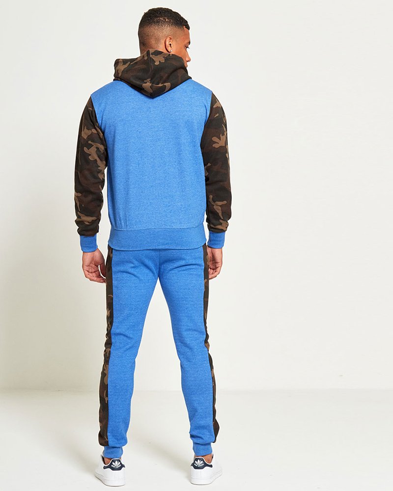 Mens Camo Contrasting Slim-Fit Tracksuit - Image 2