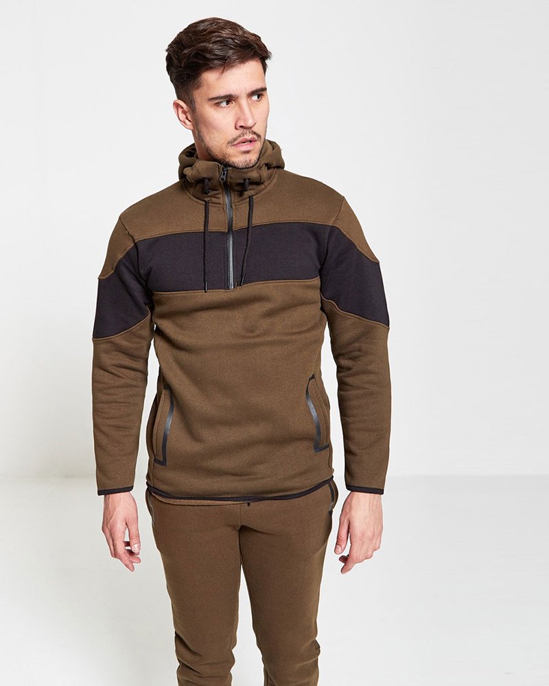 Mens Green Panel Slim Fit Tracksuit - Image 5