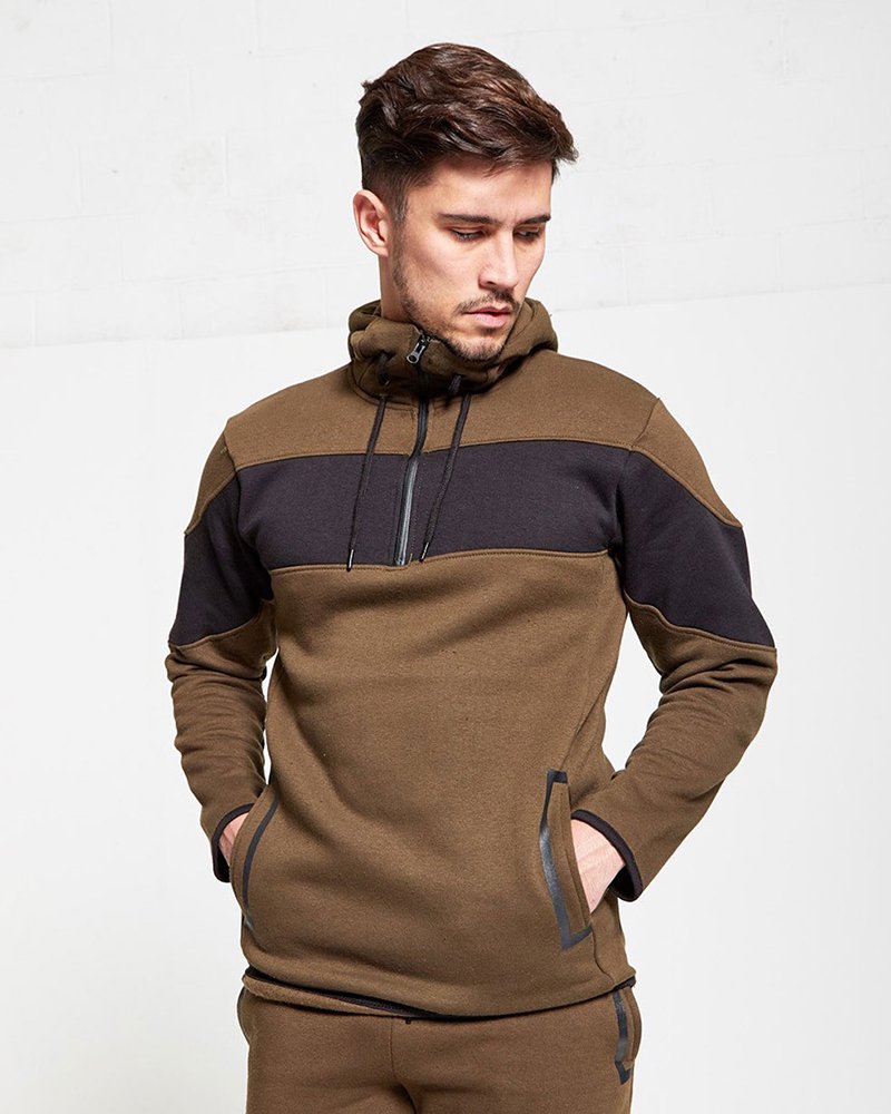 Mens Green Panel Slim Fit Tracksuit - Image 4