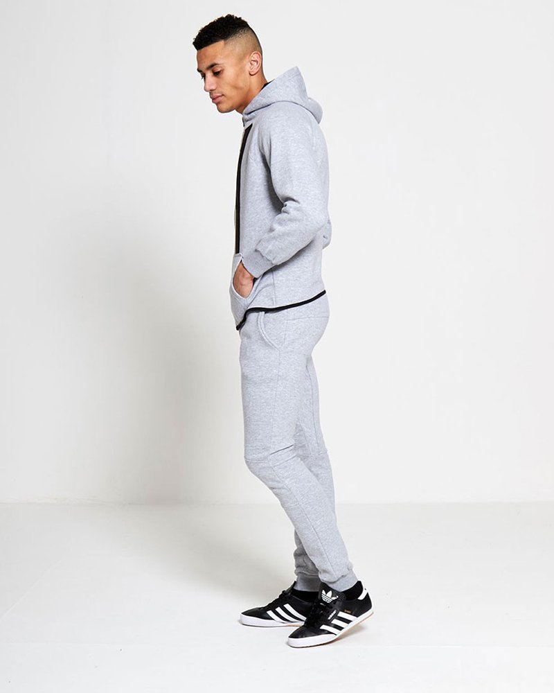 Mens Marl Fleece Zip Through Tracksuit - Image 4