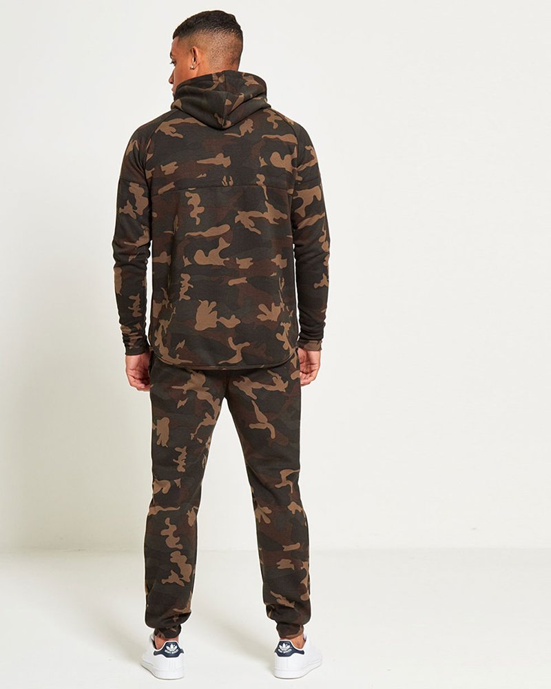 Mens Skinny Fit Camo Zip Up Tracksuit Hover to zoom - Image 2