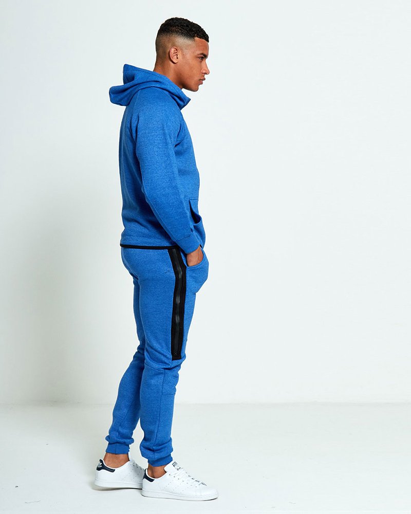 Mens Zip Detail Fleece Hooded Tracksuit - Image 3