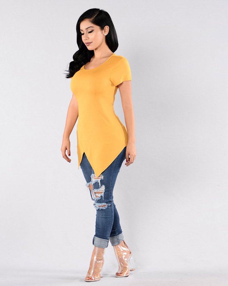 Only Takes A Minute Tee Mustard - Image 5