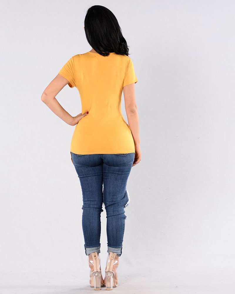 Only Takes A Minute Tee Mustard - Image 3