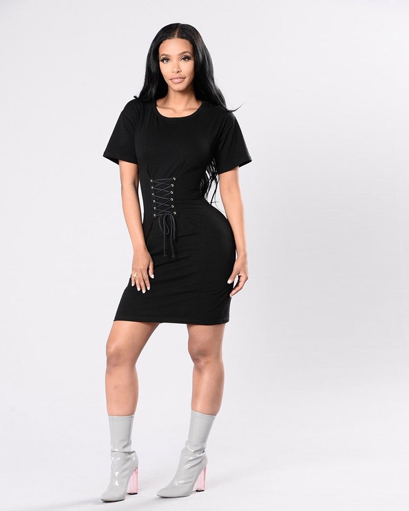Sneaking Out The Back Door Dress Black - Image 5