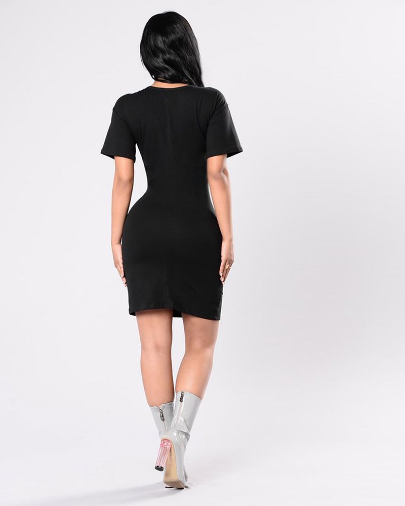 Sneaking Out The Back Door Dress Black - Image 2