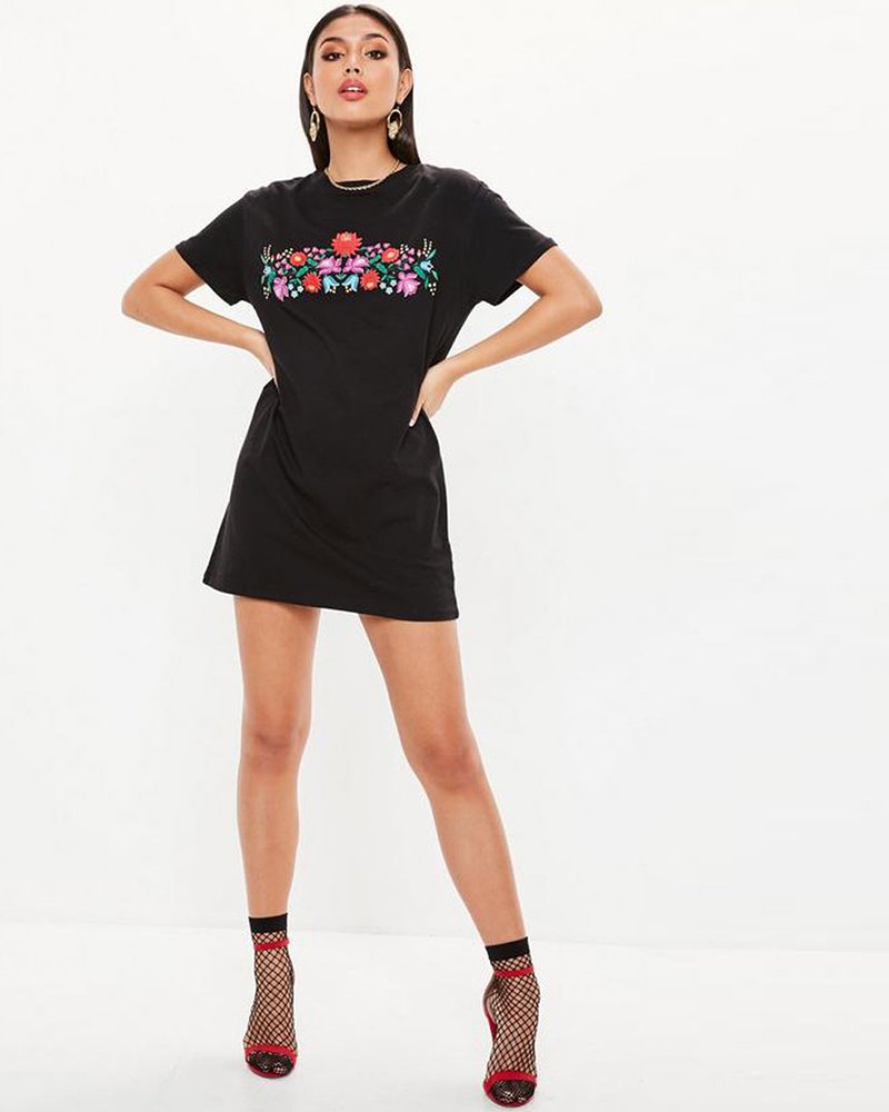 black-floral-print-t-shirt-dress-R1-16125