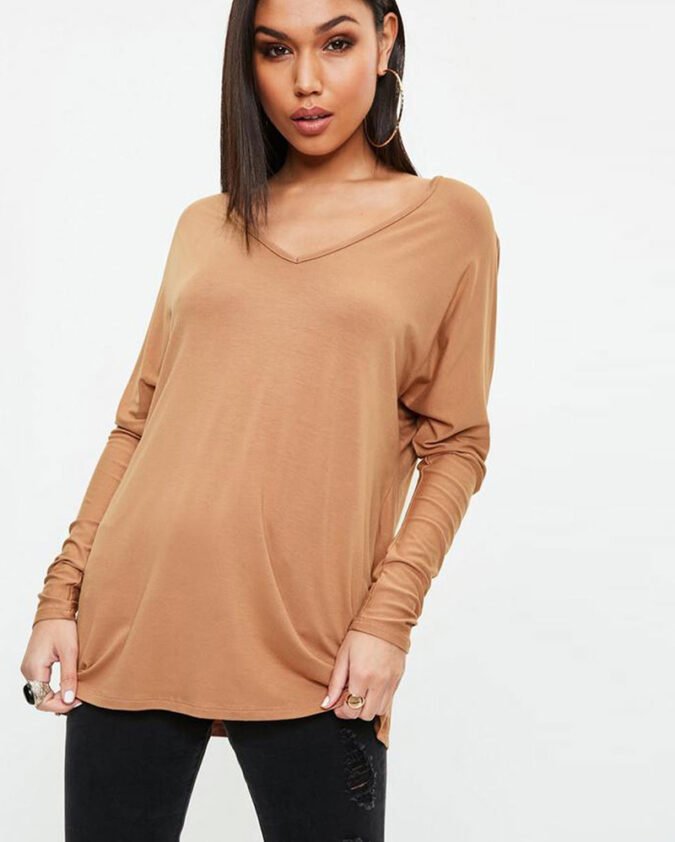 brown-deep-plunge-tunic-top-R1-16121