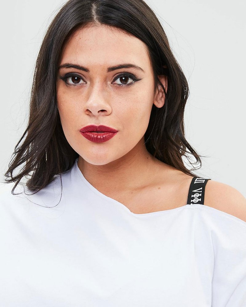 Curve white elastic trim t-shirt dress - Image 3