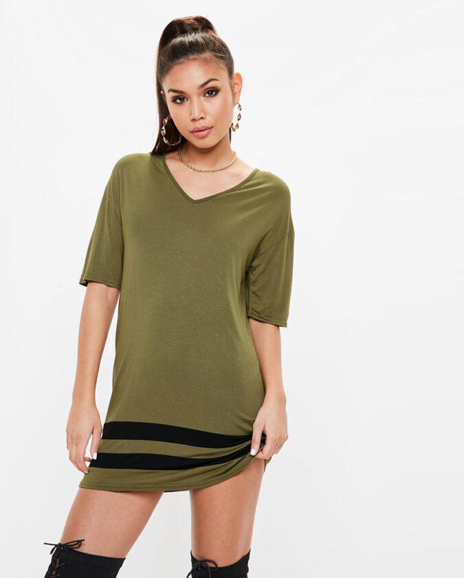 khaki-stripe-v-neck-t-shirt-dress-R1-16091