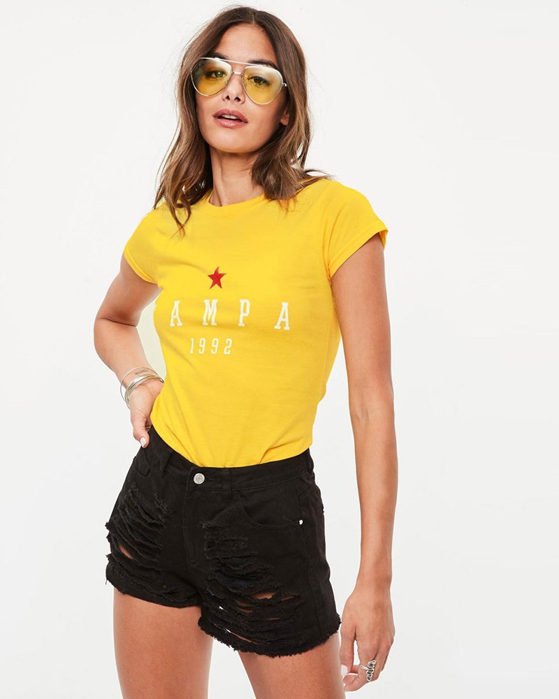 yellow tampa slogan tshirt-R1-16031